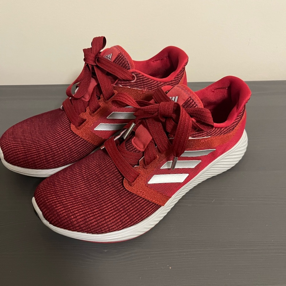 Red adidas athletic shoes - lightly used